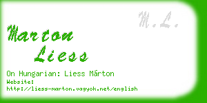 marton liess business card