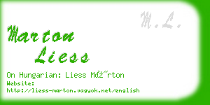 marton liess business card